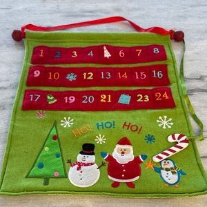 Adorable Christmas Festive Green Advent Calendar with Red Accents